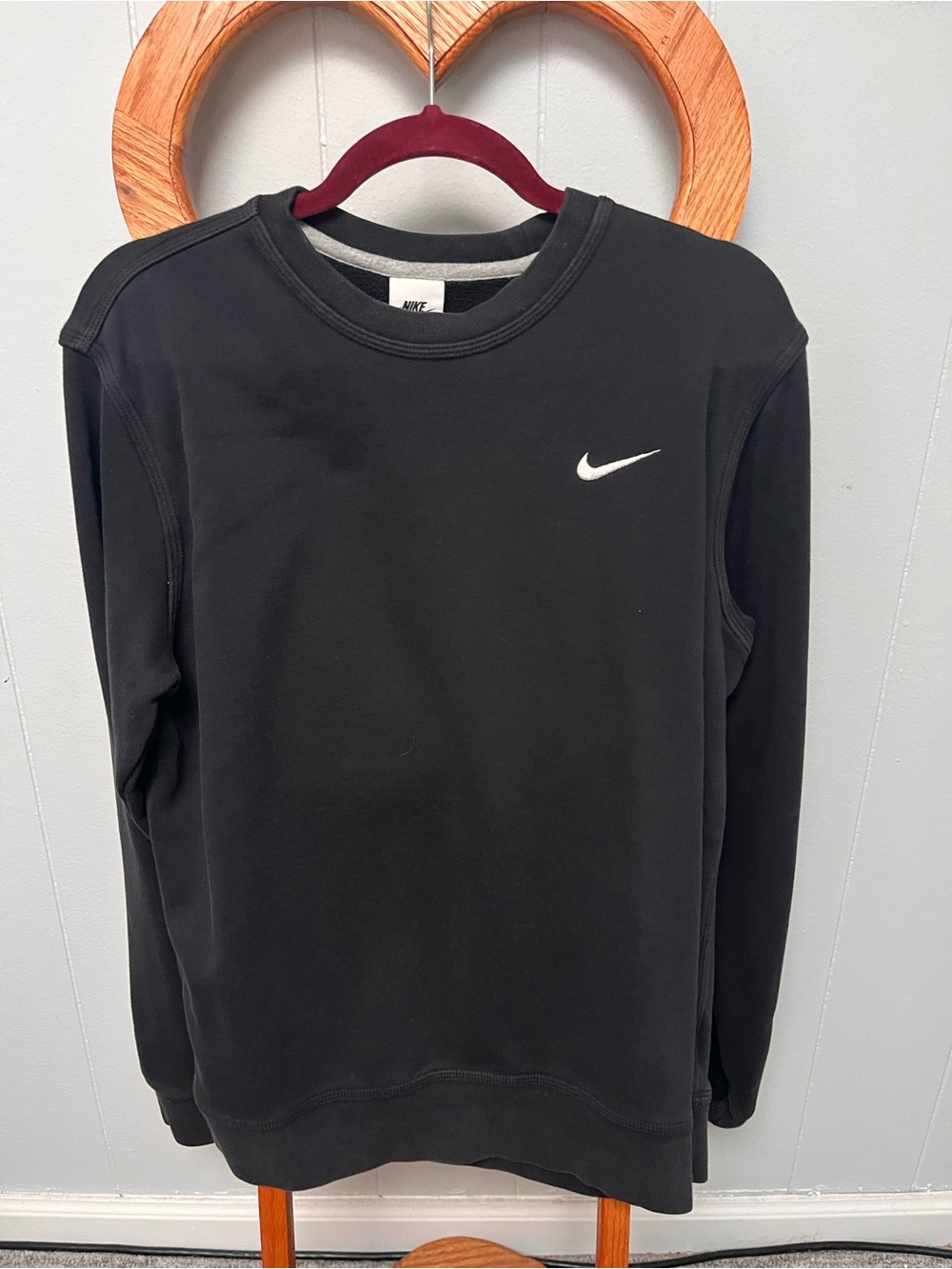 Nike Black Crewneck Sweatshirt with White Swoosh